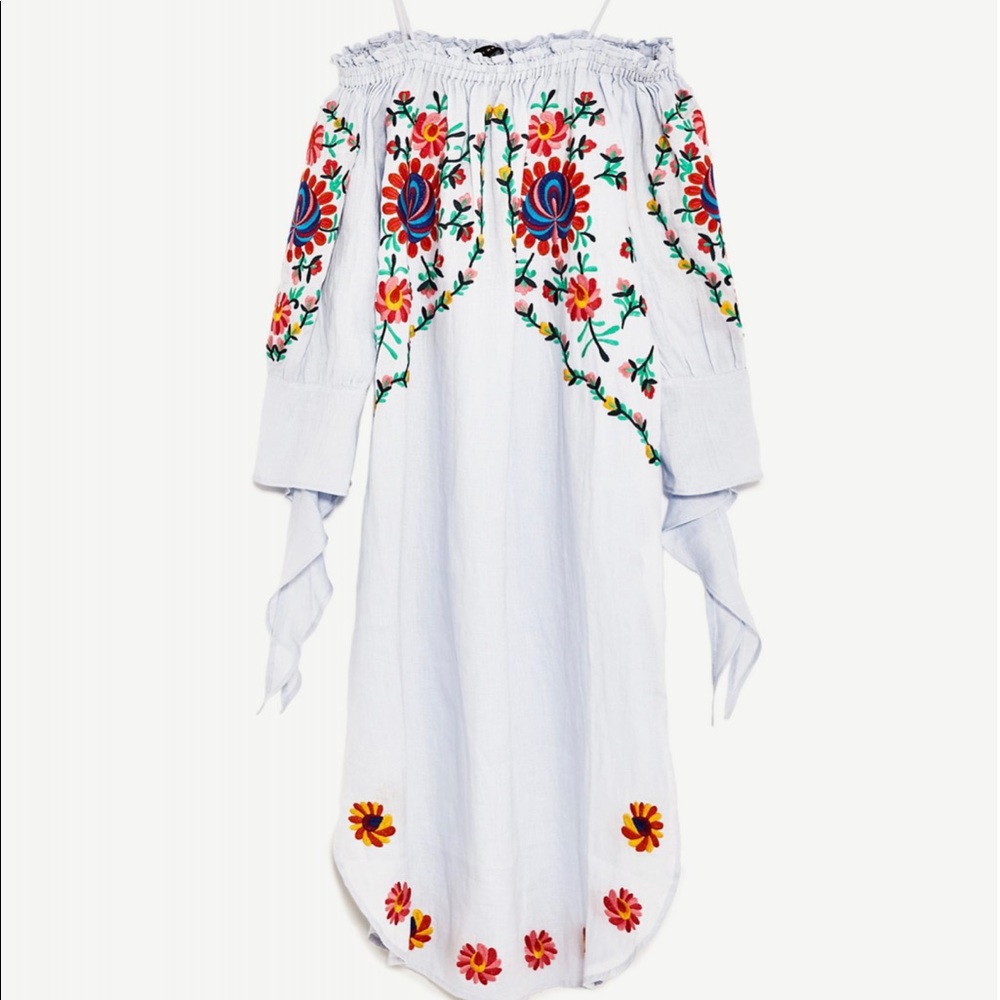 Zara Floral Embroidered Dress